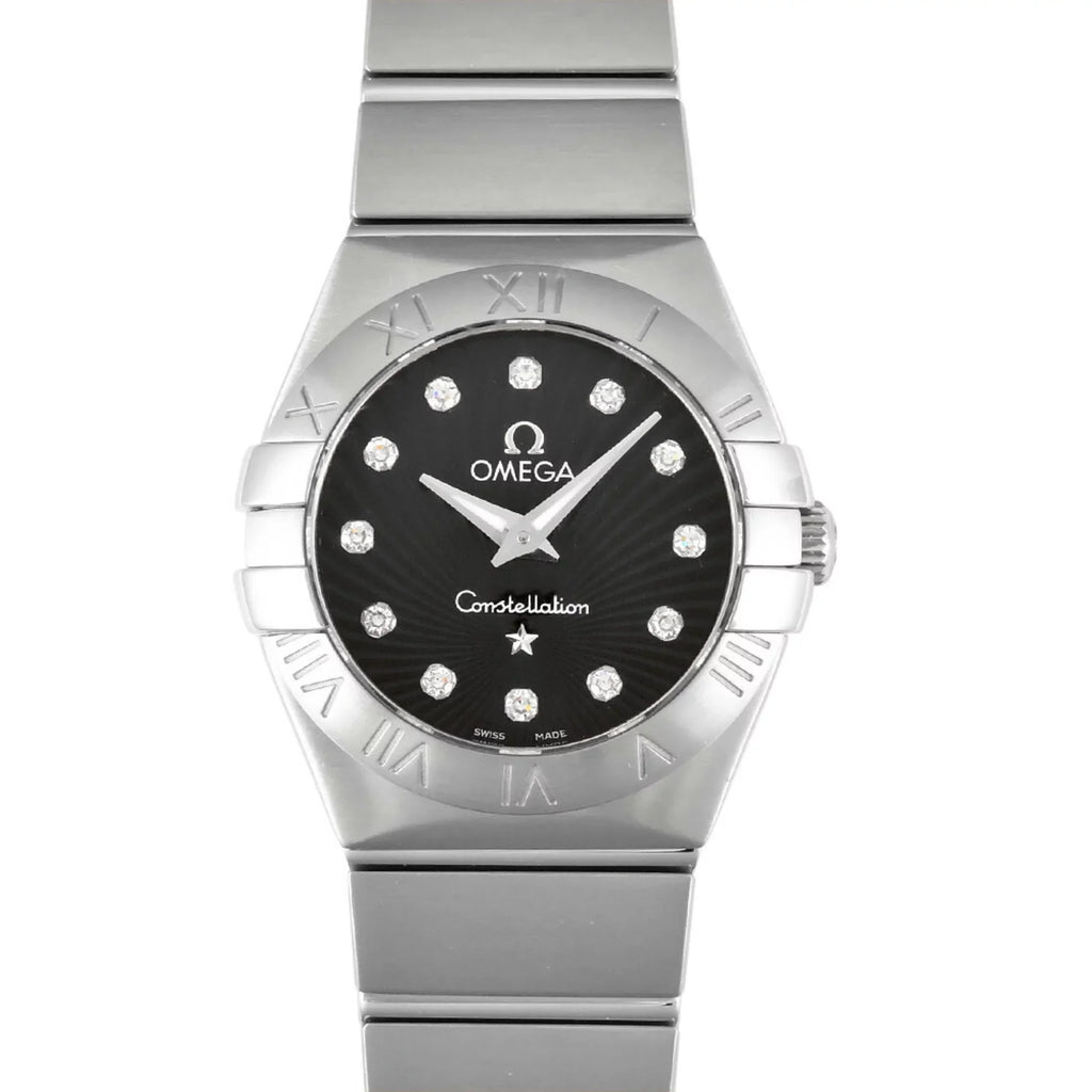 Pre-Owned Omega OMEGA Constellation 12P Diamond Index SizeSize Women's Quartz Watch Black Dial 123.10.24.60.51.001 (Good)