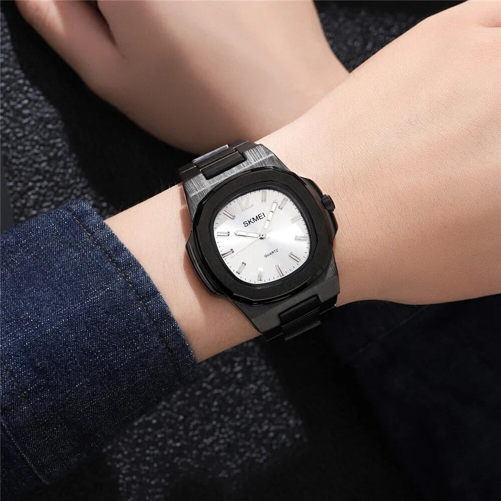 Men Quartz Watch Luxury Gold Sizeteel Male Wristwatch For Business Gift