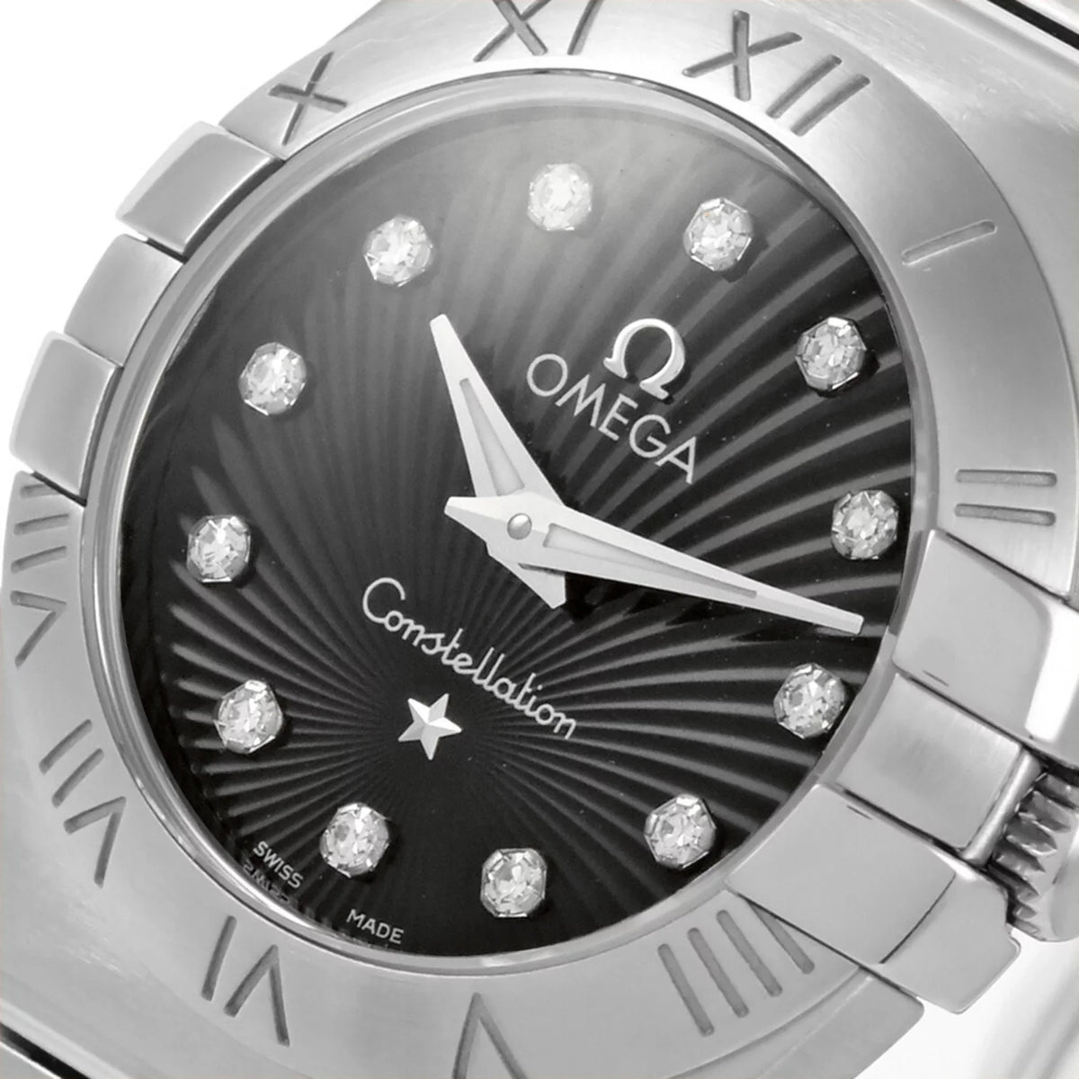Pre-Owned Omega OMEGA Constellation 12P Diamond Index SizeSize Women's Quartz Watch Black Dial 123.10.24.60.51.001 (Good)
