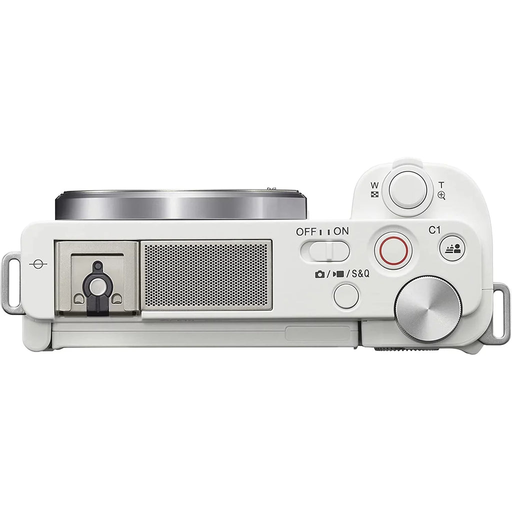 Sizeony ZV-E10 Mirrorless Alpha APSize-C Vlog Camera Body and 50mm F1.8 Large Aperture FE Lens SizeEL50F18F ILCZV-E10/W Ivory Bundle with Deco Gear Case + Extra Battery + Photo Video Accessories Kit