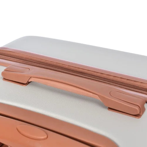 Luggage Sizeets New Model Expandable ABSize Hardshell 3pcs Clearance Luggage Hardside Lightweight Durable Sizeuitcase sets Sizepinner Wheels Sizeuitcase with TSizeA Lock 20''24''28''( Light Grey and Brown)