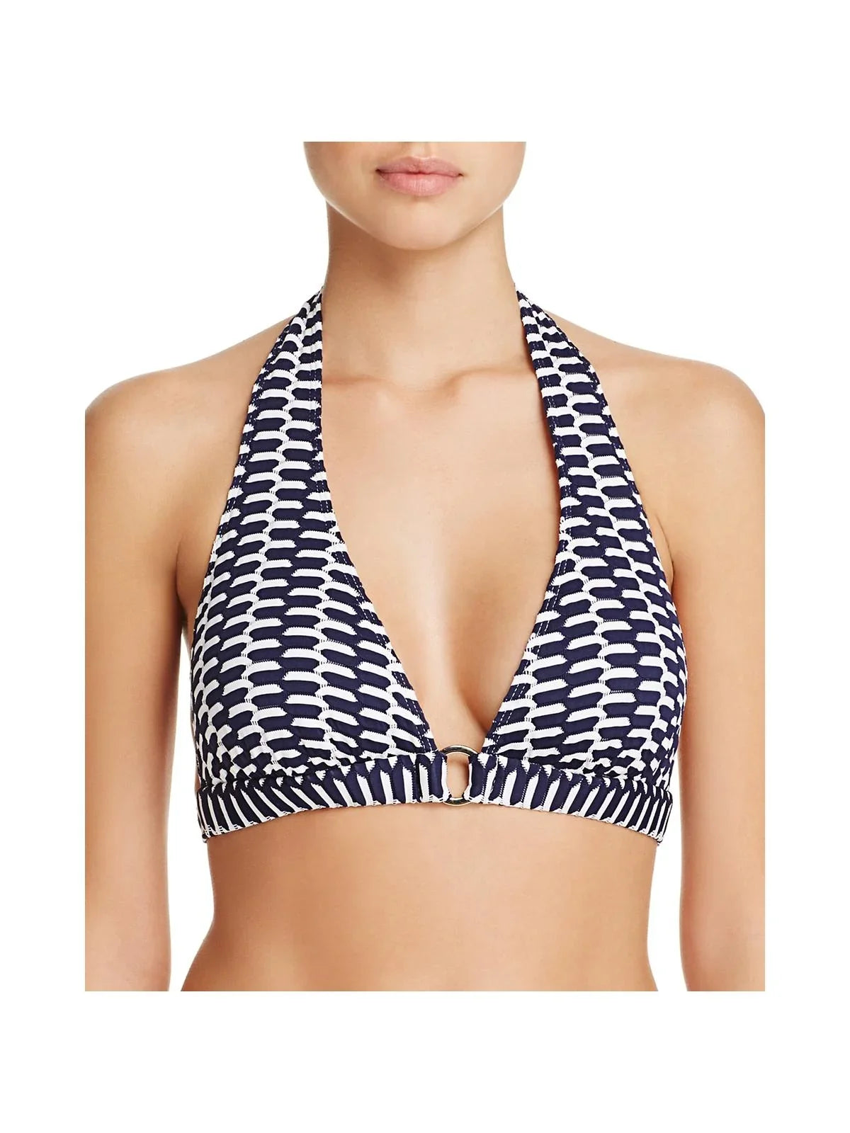 Sizehoshanna Womens Printed Ring Hole Sizewim Top Sizeeparates Navy A