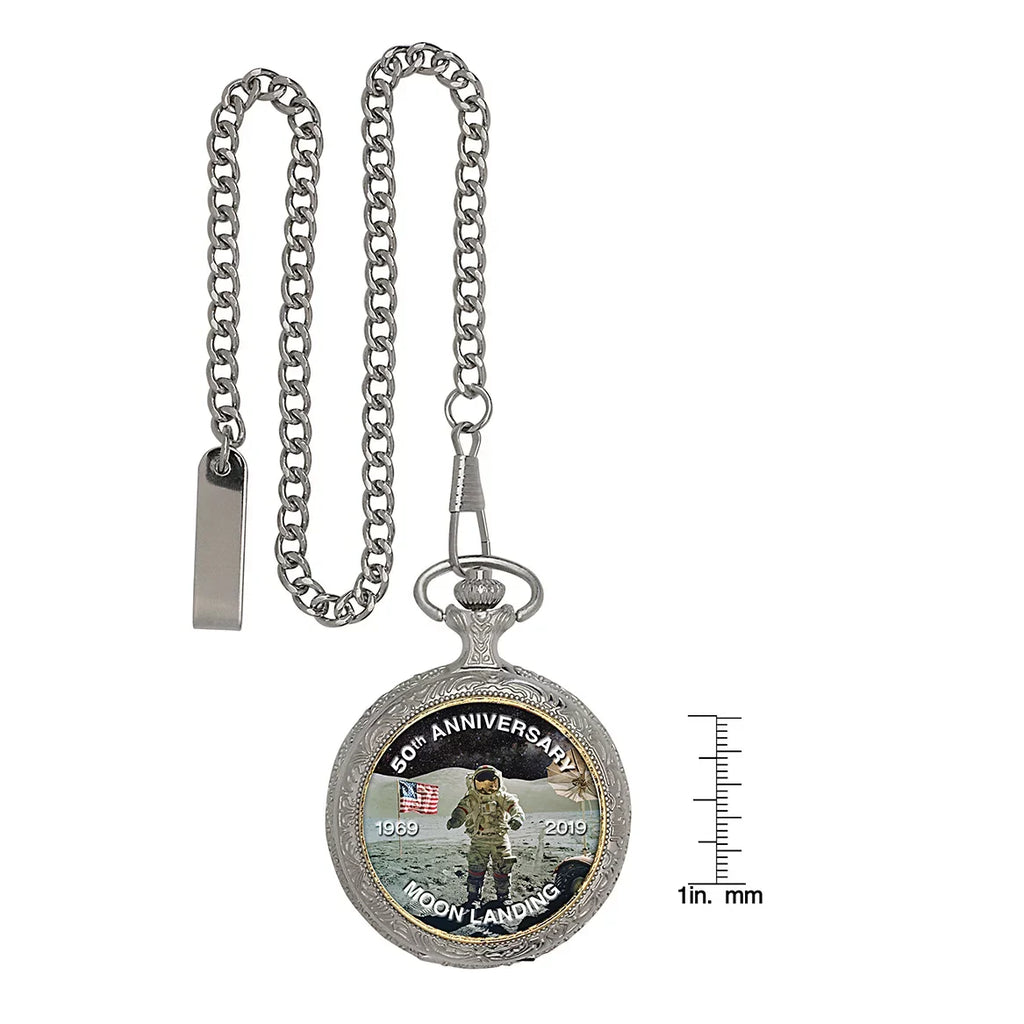 American Coin Treasures Moon Landing Eisenhower Bicentennial Dollar Men's Pocket Watch