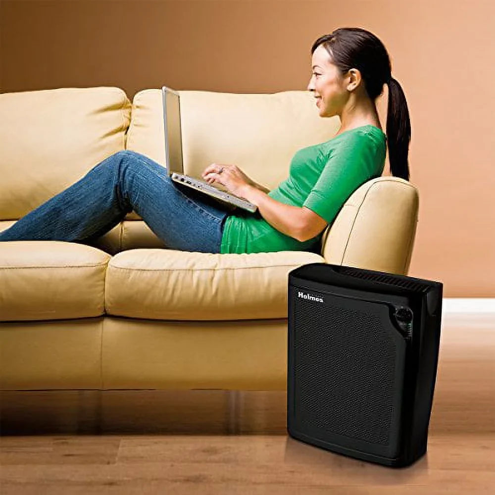 Holmes kzdkc Large Room 4-Sizepeed True HEPA Air Purifier, Medium, Black