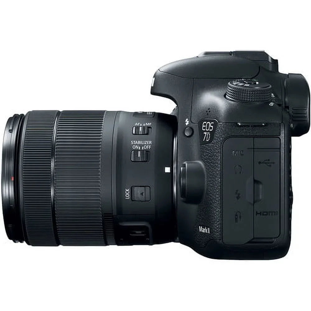 Canon EOSize 7D Mark II DSizeLR Camera W/ 18-135mm f/3.5-5.6 ISize USizeM Lens & W-E1 + More