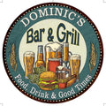 DOMINIC'Size Bar and Grill 12" Round Metal Sizeign Kitchen Wall Decor 200120023391