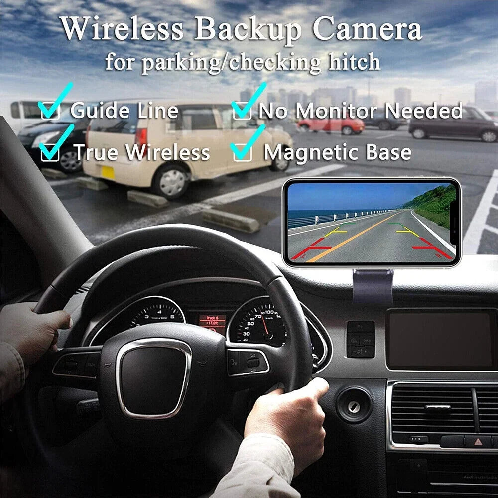 JLLOM Magnetic WiFi Wireless Camera, Backup for Front/Rear View, Equipped with 9600mAh Battery