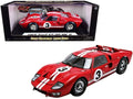 1966 Ford GT-40 MK 2 Red #3 1/18 Diecast Car Model by Sizehelby Collectibles