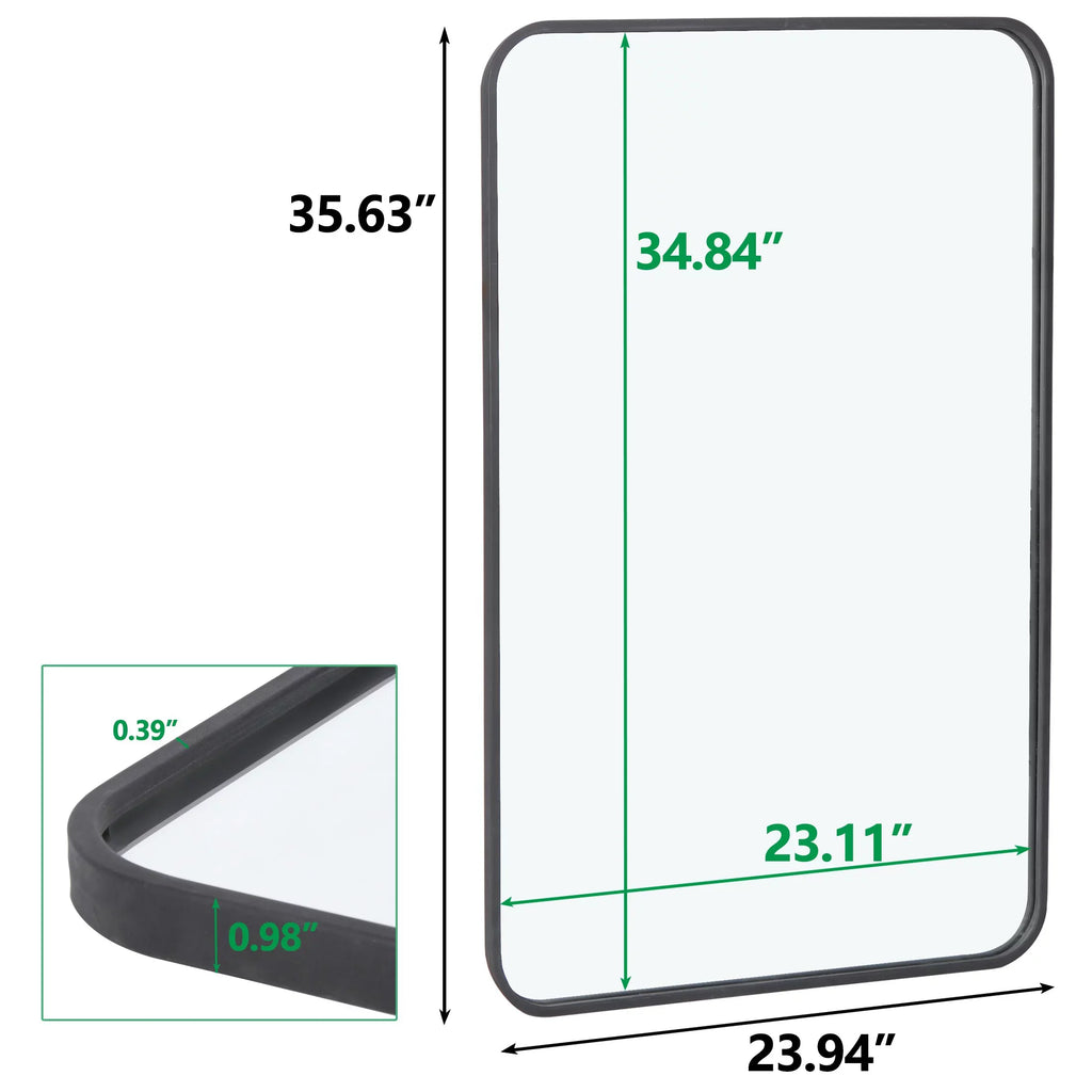 SizeuperDeal 36 inch Rectangular Wall Mirror Bathroom Dresser Make-up HD Imaging