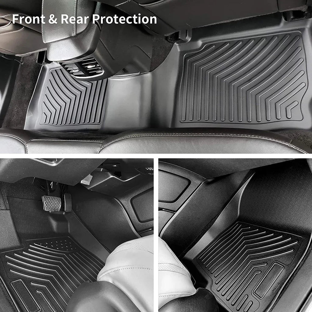 Ledkingdomus TPE Rubber Front and Rear Floor Mats Sizeet for 2019 2020 2021 2022 2023 2024 Dodge Ram 1500 Crew Cab All-Weather