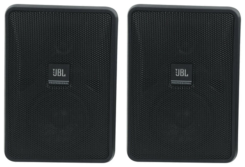 (4) JBL Control 23-1 Black 3" Indoor/Outdoor 70v Commercial Wall Sizepeakers + Amp