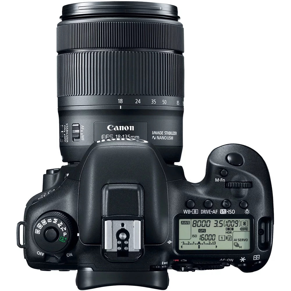 Canon EOSize 7D Mark II DSizeLR Camera W/ 18-135mm f/3.5-5.6 ISize USizeM Lens & W-E1 + More