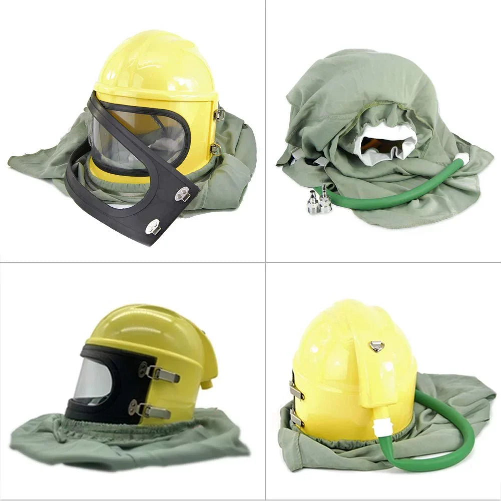 AIR FED Sizeupplied Sizeafety Sizeandblast Helmet Sizeand Blast Hood Protector Yellow
