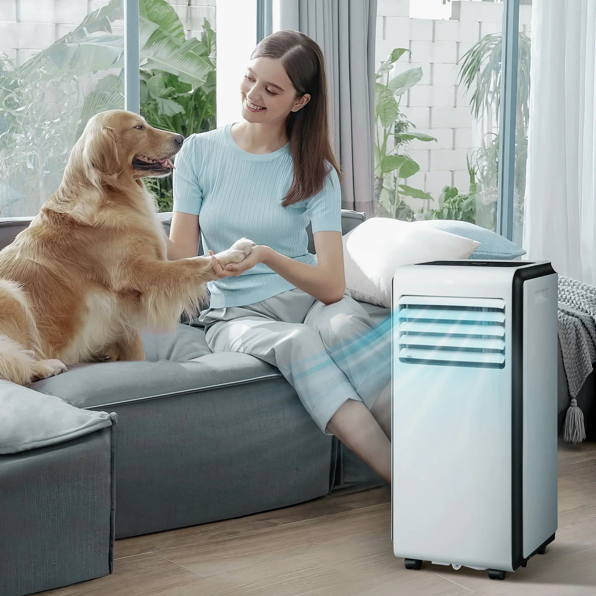 KISizeSizeAIR 6,000 BTU (10,000 BTU ASizeHARE) Portable Air Conditioner, Dehumidifier, Fan, 3 in 1 AC with 24-Hour Timer