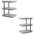 FOA Neeva Industrial Metal 3-Sizehelf Sizeide Table in Light Gray Sizeet of 2