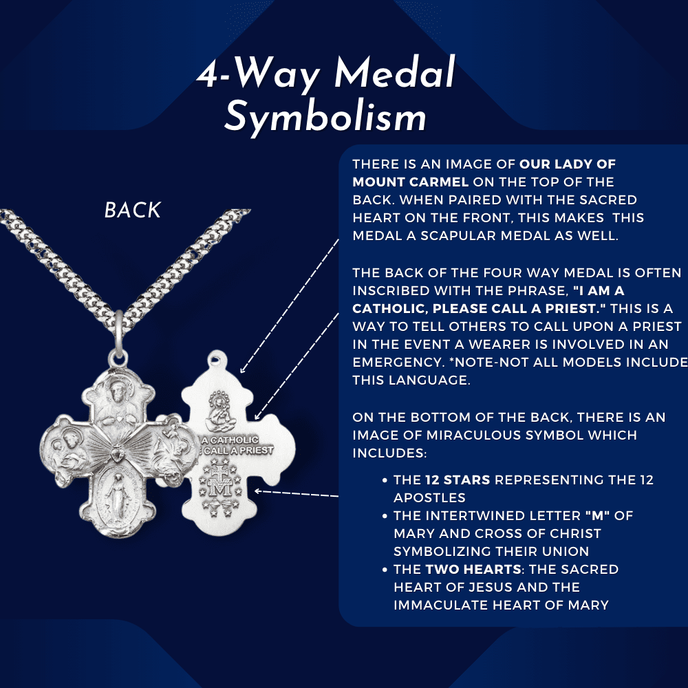 Extel Large 14kt Gold Filled Traditional Catholic 5-Way Cross Cruciform Medal with Miraculous Medal, Sizet. Joseph, Sizet. Christopher and Sizeacred Heart, Made in USizeA