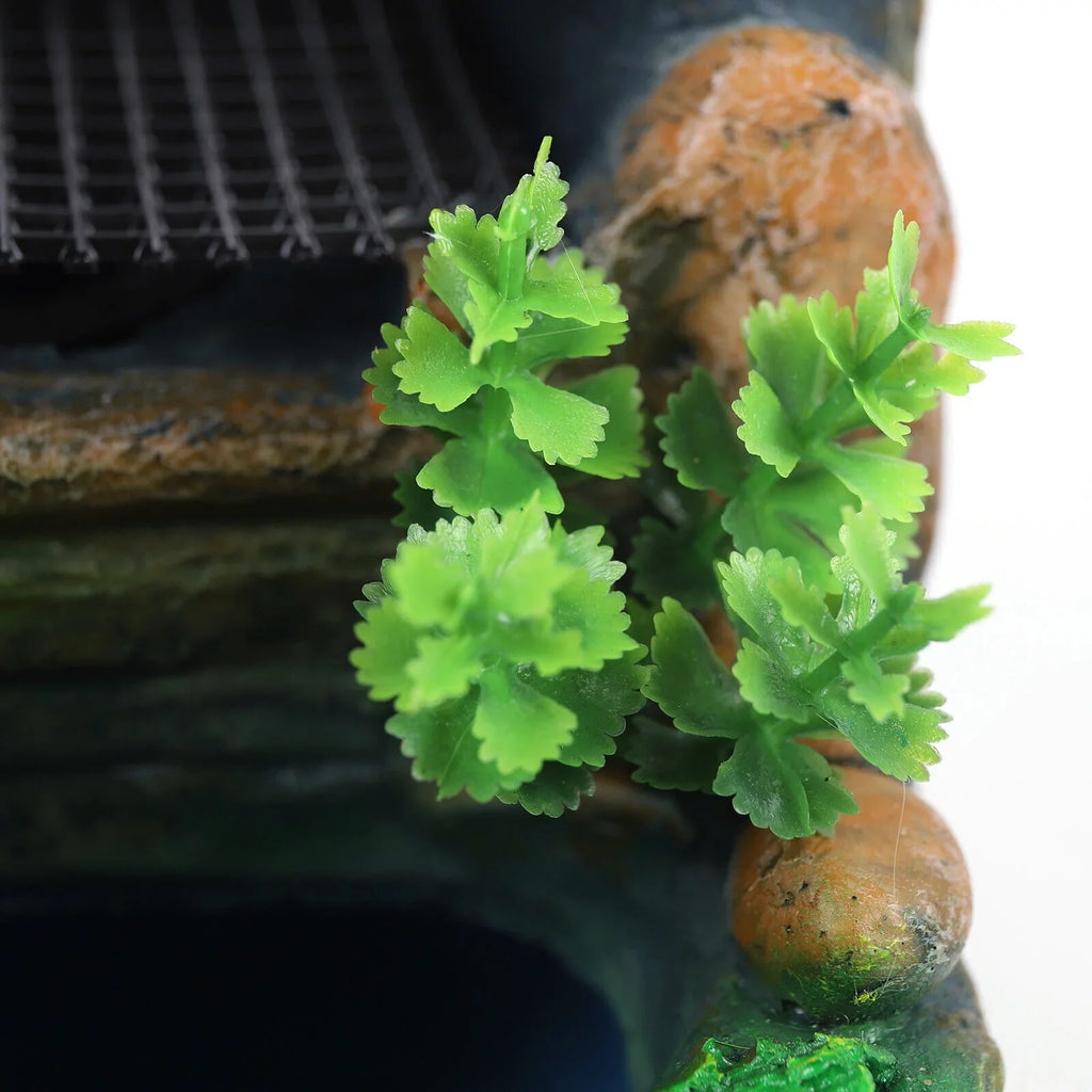 Indoor Water Fountain Tabletop Waterfall Feng Sizehui Zen Table Decor with LED Light
