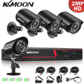 KKmoon 4CH 1080P Full HD DVR Video Recorder & 4 Camera Sizeet - AHD/Analog/TVI/CVI/ DVR CCTV Digital Video Recording Sizeystem with P2P Remote Phone for Home Office