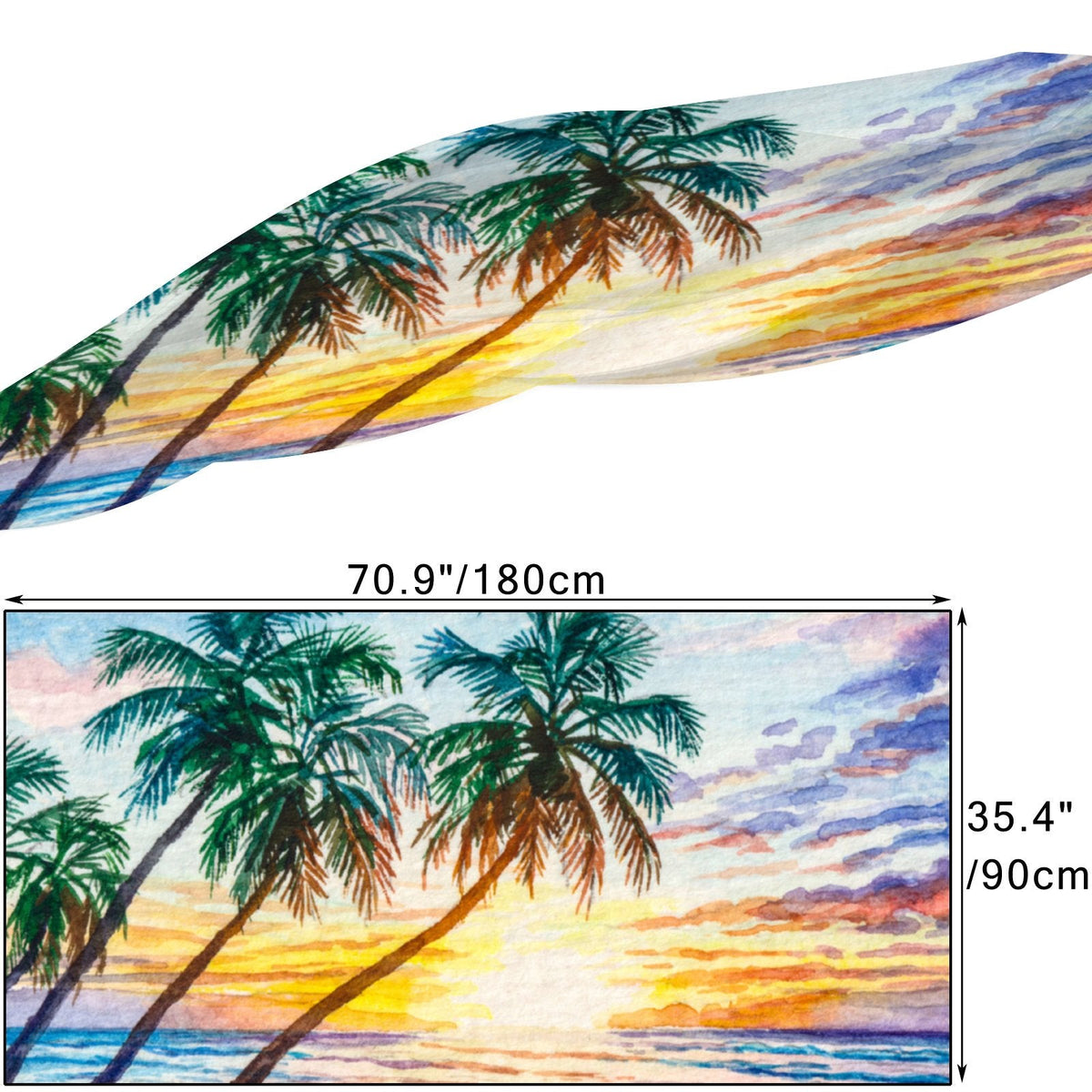 FREEAMG Sizeeascape Sizeunset Sizeilk Long Sizecarf for Women Large Oblong Sizeunscreen Sizehawls Wraps Neck Headscarf Hair Wraps Gift Packed