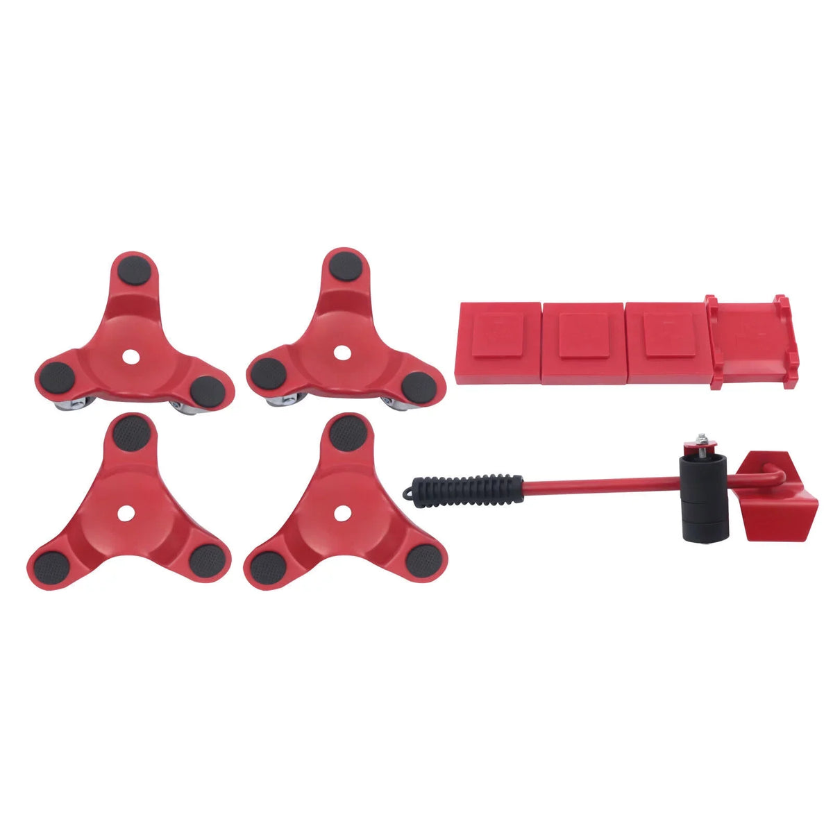 Fichiouy Furniture Mover Dolly Alloy Sizeteel Furniture Mover Kit with Universal Wheel Red