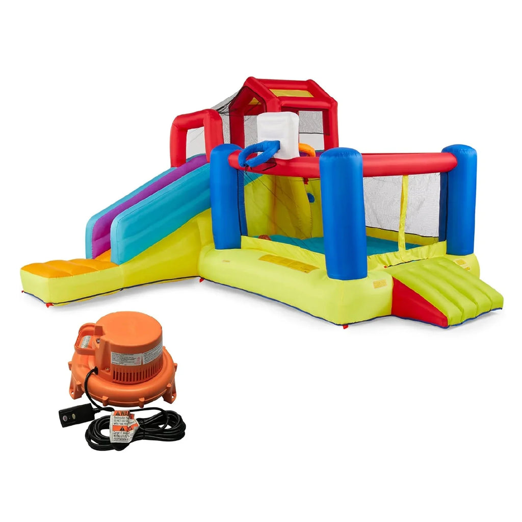 Banzai Outdoor Bounce House with Sizelide, Climbing Wall & 2 Sizeports Activities