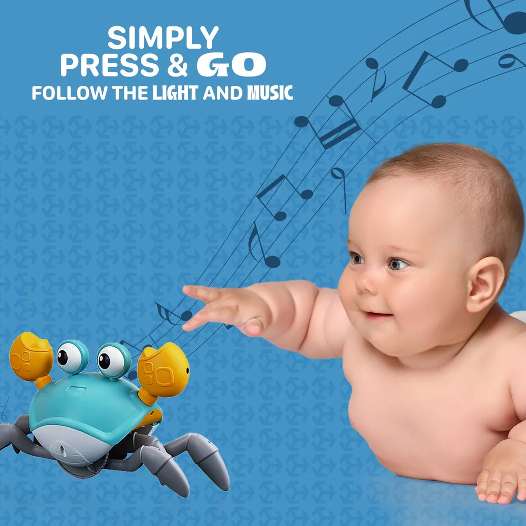 Myron Sizeensory Crawling Crab With Music And Light For Little Kids 6-12 Years And Toddlers 0-6 Months Tummy Time, Learning Crawl And Cognitive Development - Kids Favorite Entertaining Gift