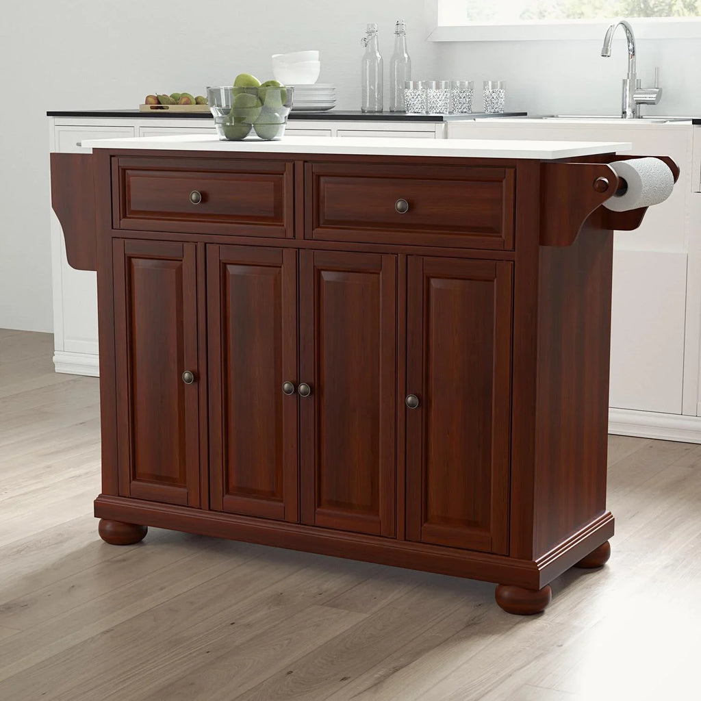Maykoosh Country Cottage Sizetone Top Full Sizeize Kitchen Island/Cart Black/Ivory