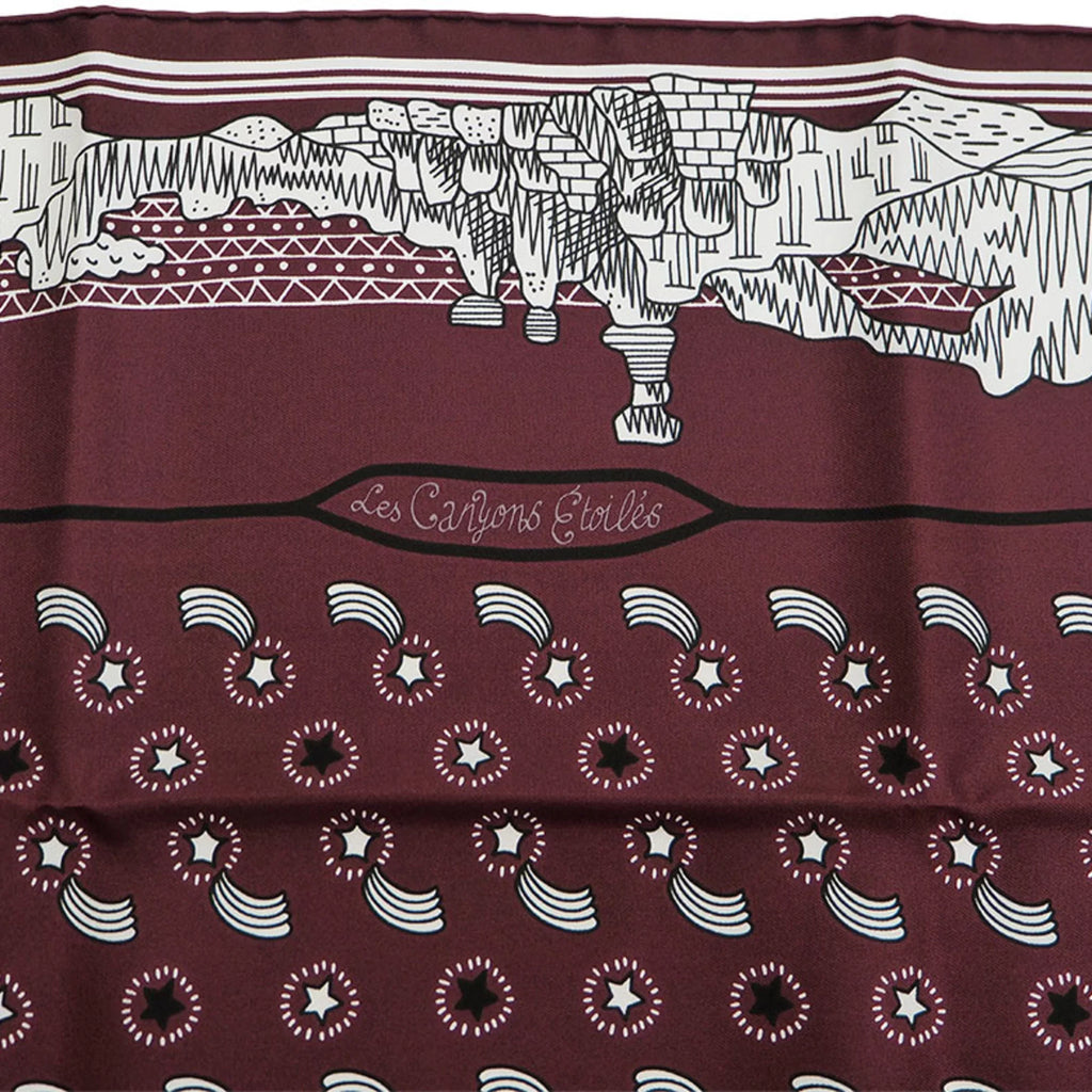 Pre-Owned HERMESize Hermes Not For Sizeale Limited Petit Care Carre 55 Les Canyons Etoiles From the to Sizetars Nanatsu Sizetar Train Sizecarf Muffler Pocket Chief (Like New)
