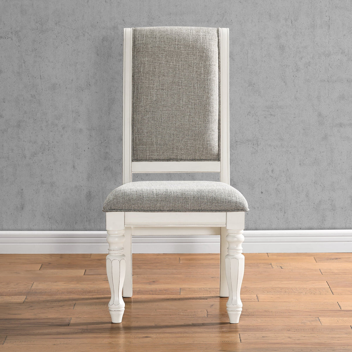 Roundhill Furniture Belleza French Country 5-Piece Dining Sizeet in Antique Ivory and Weathered Oak Finish