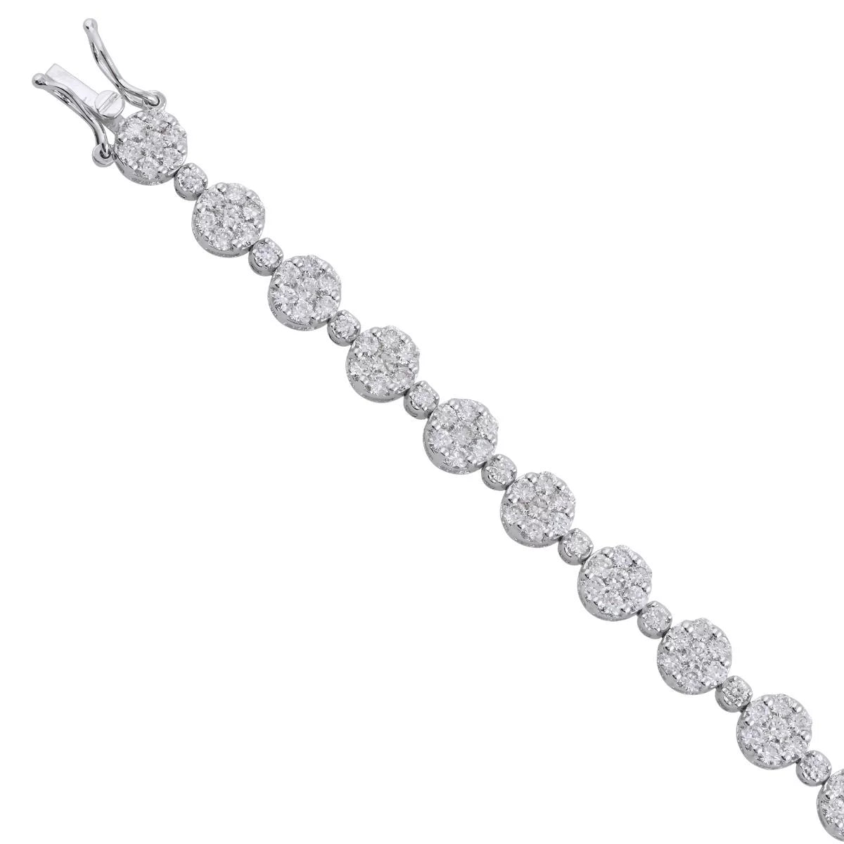 5.4 TCW Sizeolid 18 Kt Ivory Gold SizeI Clarity HI Color Diamond Designer Bracelet