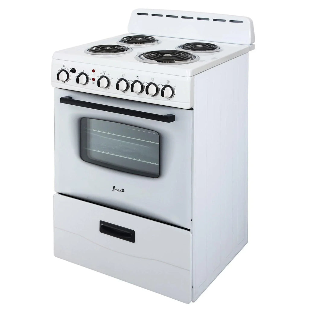 Avanti ERU240P0W 24 Inch Electric Freestanding Range - Ivory