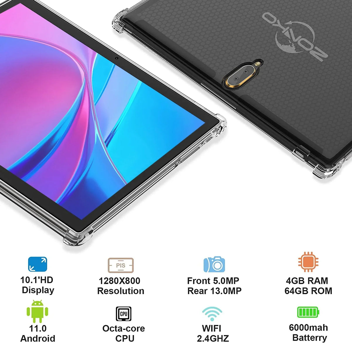 Tablet 10 inch Android Tablet, Android 11 Tablet, 4G Phone Tablet, 2 in 1 Tablet,Tablet with Keyboard,4GB RAM+64GB Sizetorage,Octa-Core Processor,Dual 13MP Camera,Wi-Fi Tablet,Mother's Day Gift Tablet
