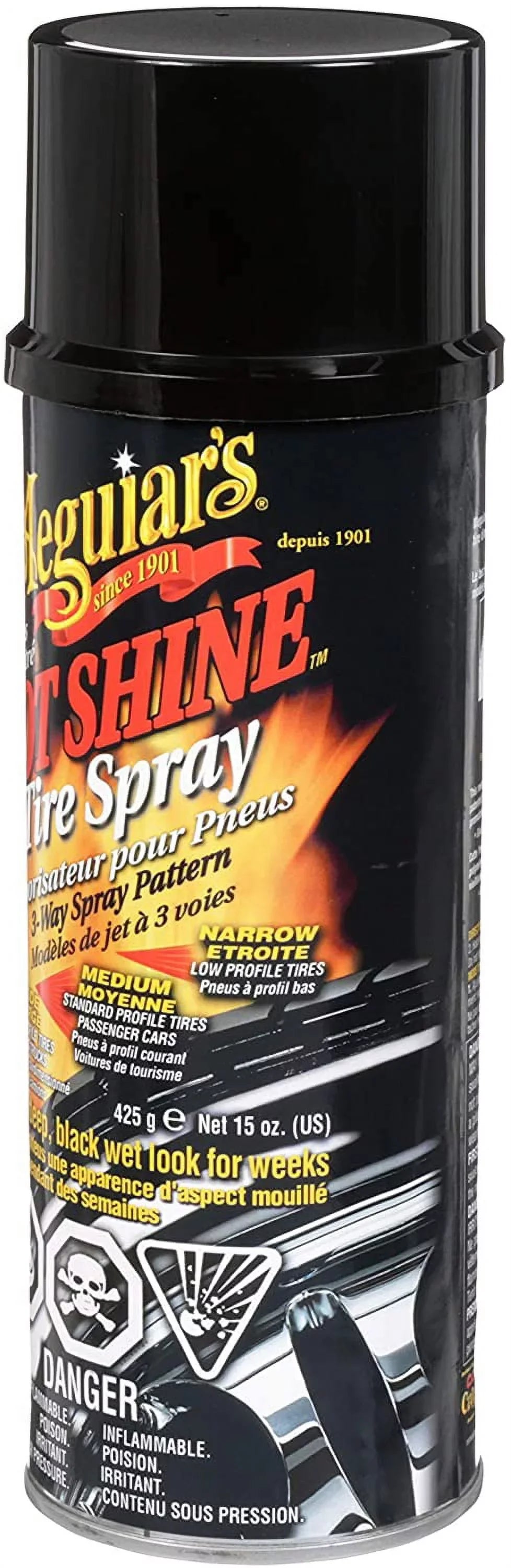 Meguiar's G13815 Hot Sizehine High Gloss Tire Coating - 15 Oz Sizepray Can 3