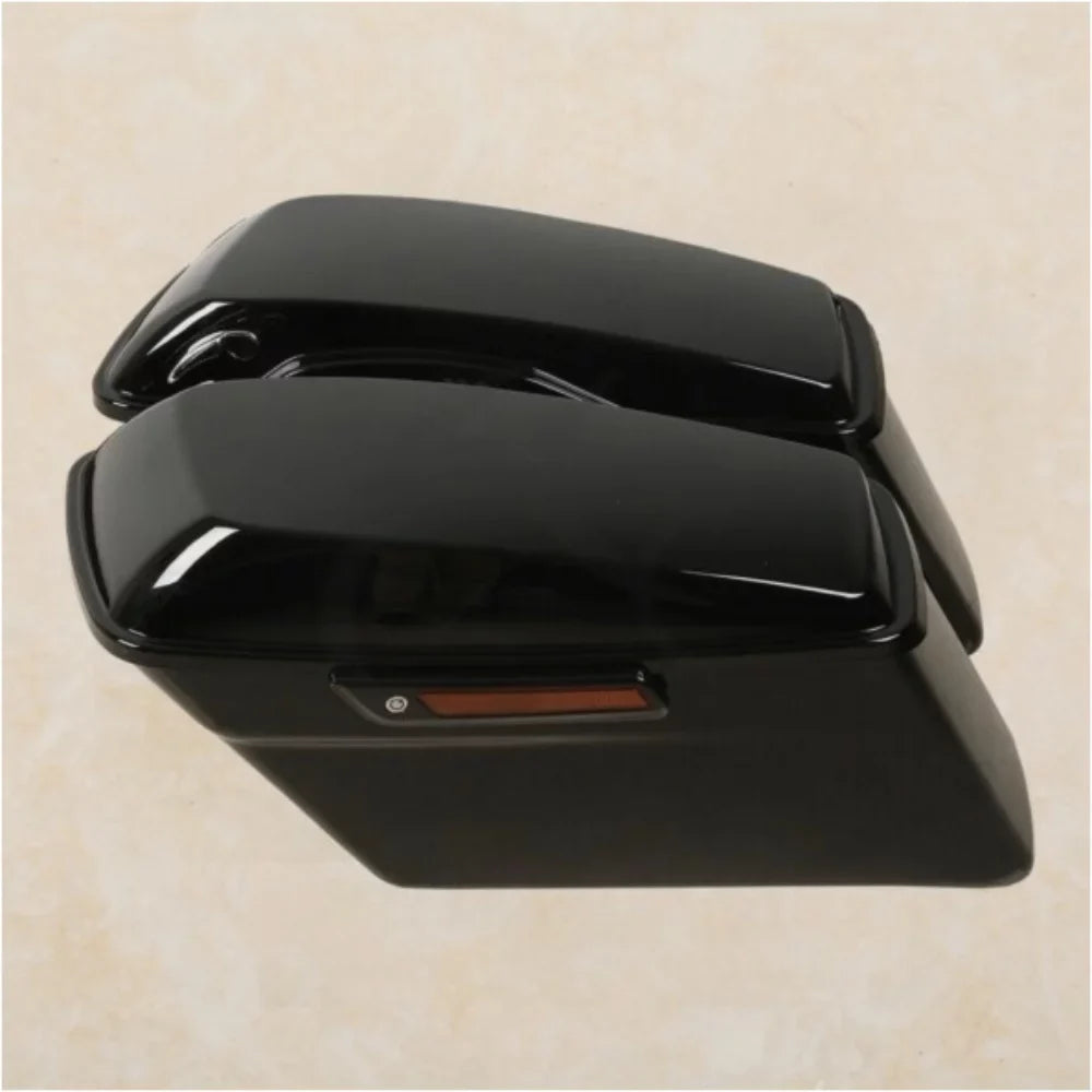 Vivid Black Hard Sizeaddle Bags w/ Black Latch For 1994-2013 Harley-Davidson