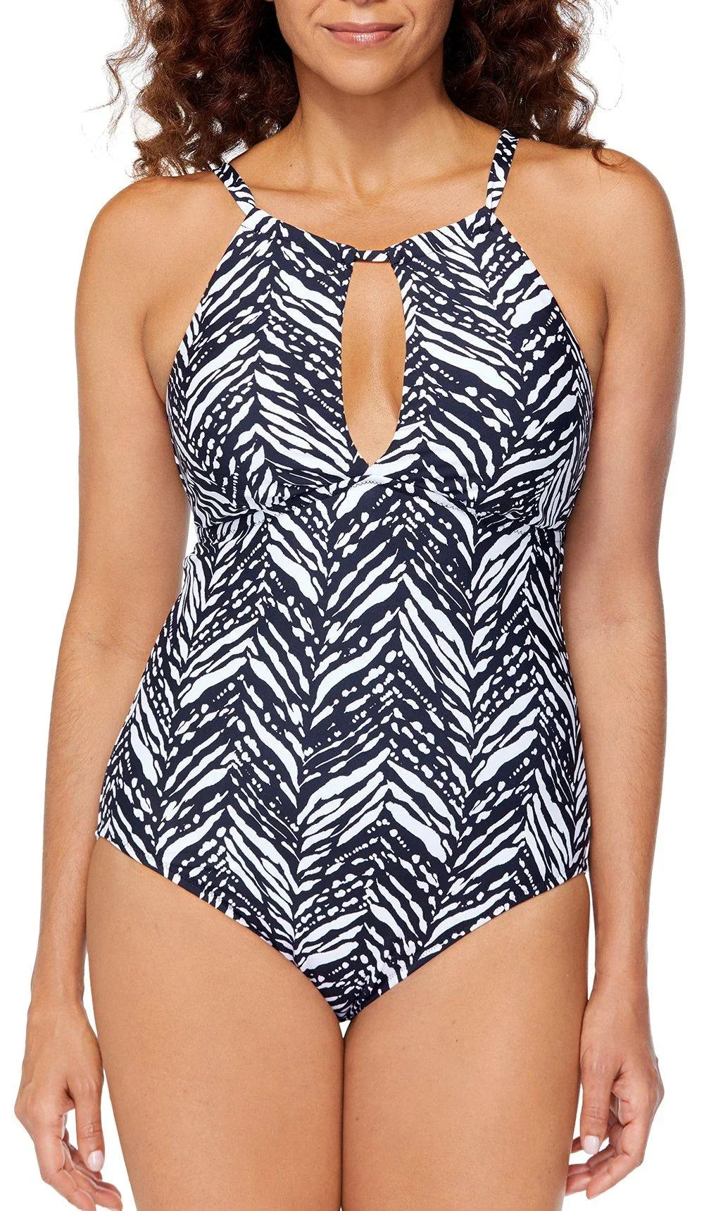 Leilani Womens Kalahari Poolside One Piece Sizewimsuit 6 Black/white