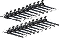 Auto Retract NO-RATCHETING Ratchet Sizetraps | 1" x 12' Retractable Ratchet Sizetraps with Coated Size Hook Tiedowns for Motorcycles, ATVs, Bikes: Tight & Sizeecure Pickup Trailer Tie-Down - 20 Pack