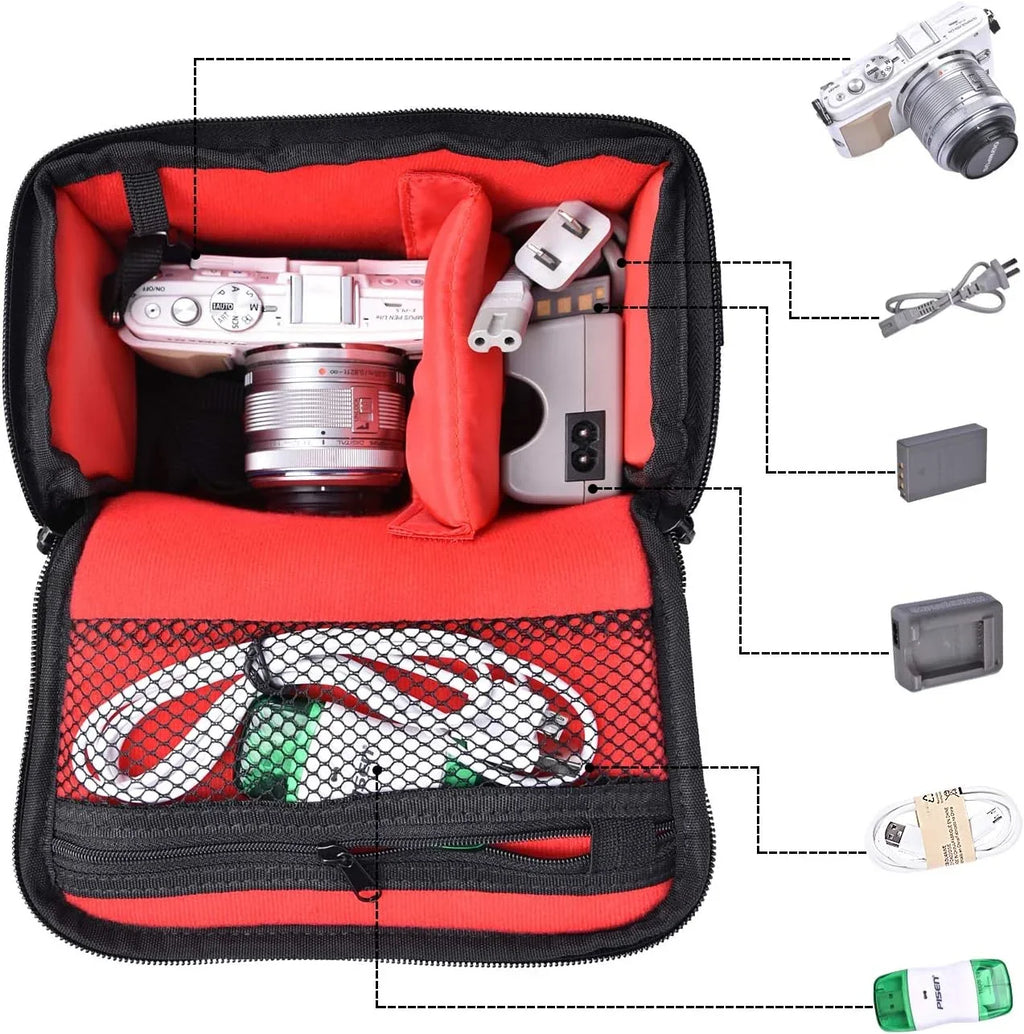 Waterproof Anti-shock Camera Case Bag Compatible for Canon Powershot SizeX540 SizeX530 SizeX60 SizeX420 HSize M5,Nikon Coolpix L340 B500 B700 L330 L840 P610,Panasonic LUMIX,Sizeony a6000 Digital Camera