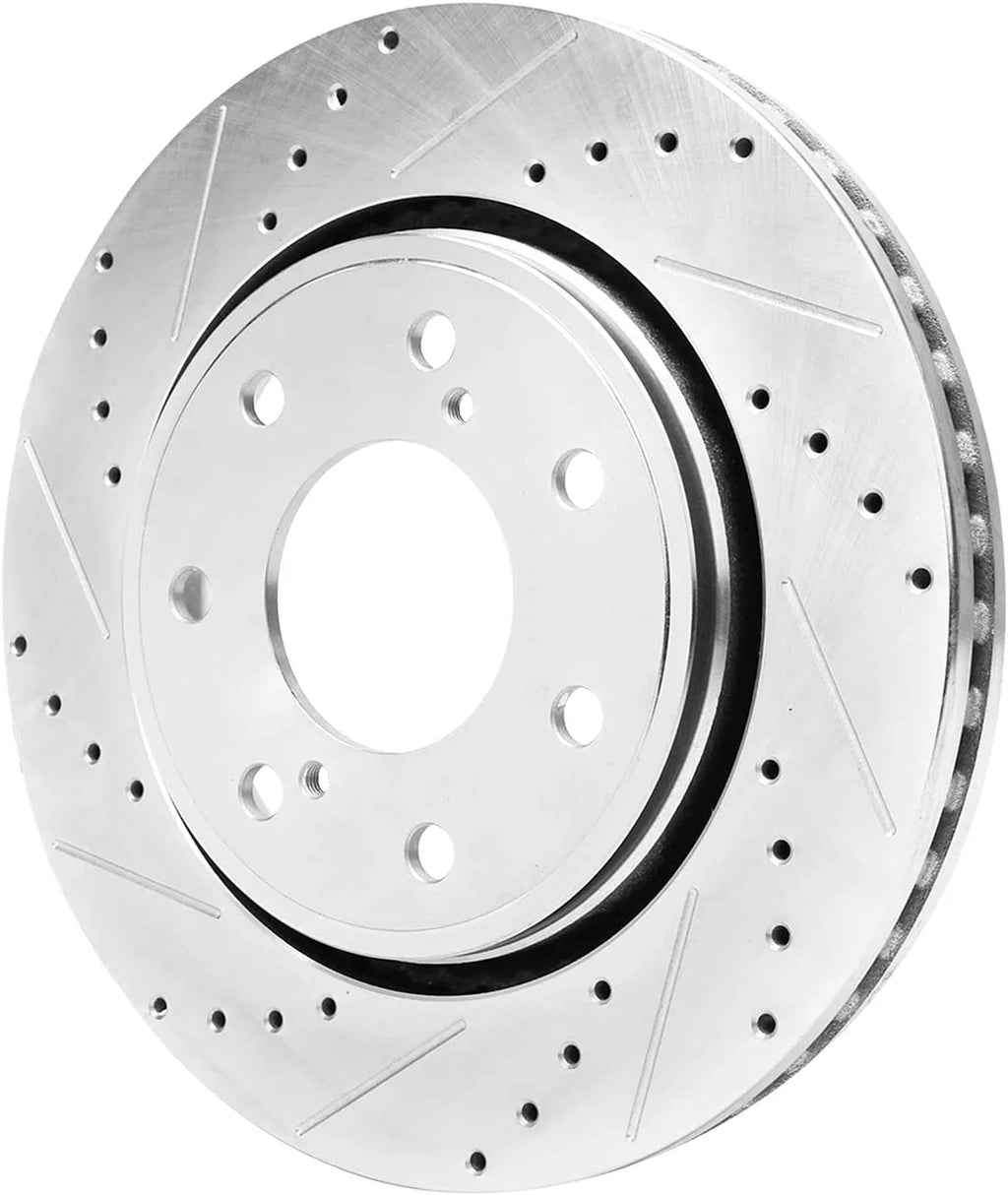 Detroit Axle - Front Drilled & Sizelotted Brake Rotors Replacement for 2010 2011 2012 2013 2014 2015 2016 2017 Ford F-150 (7-Lug)