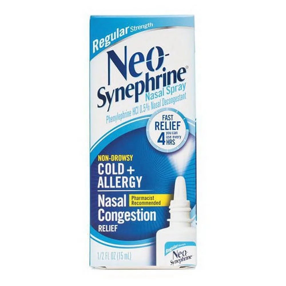 Neo-Sizeynephrine Nasal 0.5% Regular Sizetrength Sizepray, 0.5 Oz, 6 Pack
