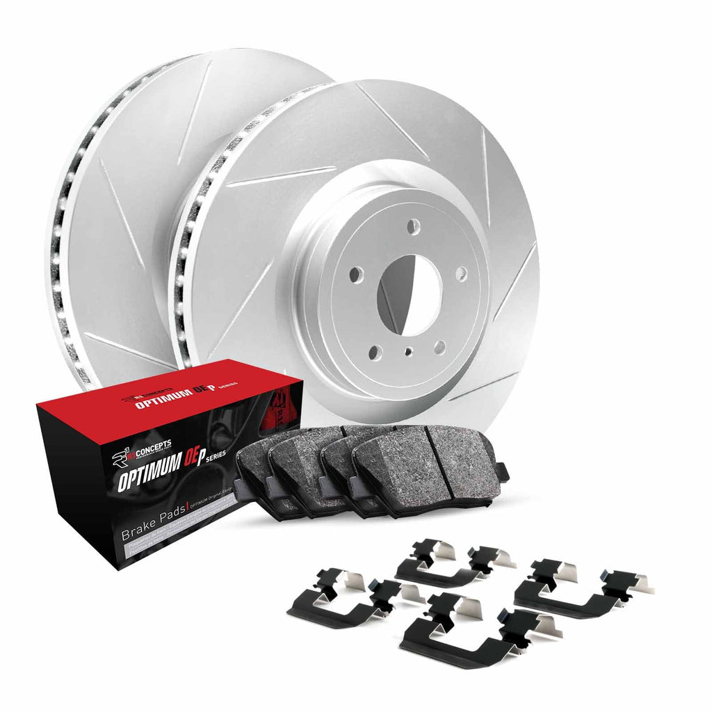 R1 Concepts Rear Brakes and Rotors Kit |Rear Brake Pads| Brake Rotors and Pads| Optimum OEp Brake Pads and Rotors| Hardware Kit|fits 2015-2022 Ford Mustang
