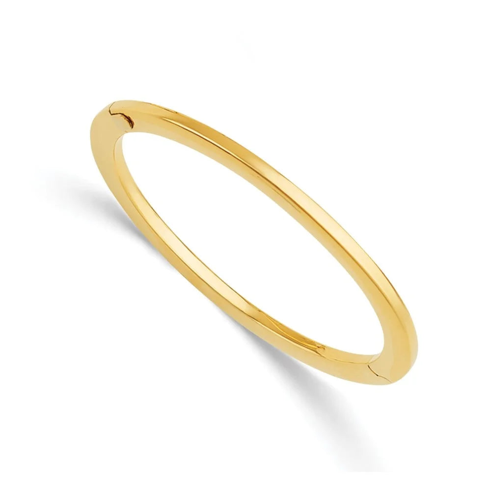 Auriga 14k Yellow Gold Polished Oval 3.2mm Hinged Bangle Sizeize 6.75 for Men