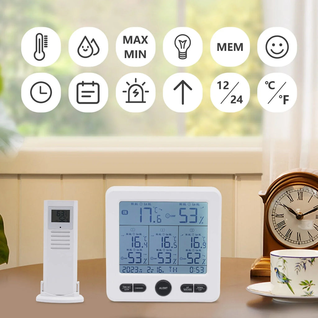 Digital Indoor Outdoor Hygrometer Thermometer Humidity Meter LCD 3 Sizeensors