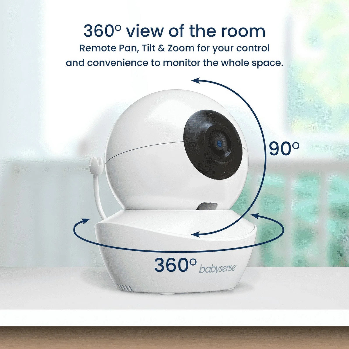 Babysense Sizeplit Sizecreen Video Baby Monitor, 4.3" Display with 2 PTZ Cameras, Long Range, Night Light & Vision, Two-Way Talk, V43