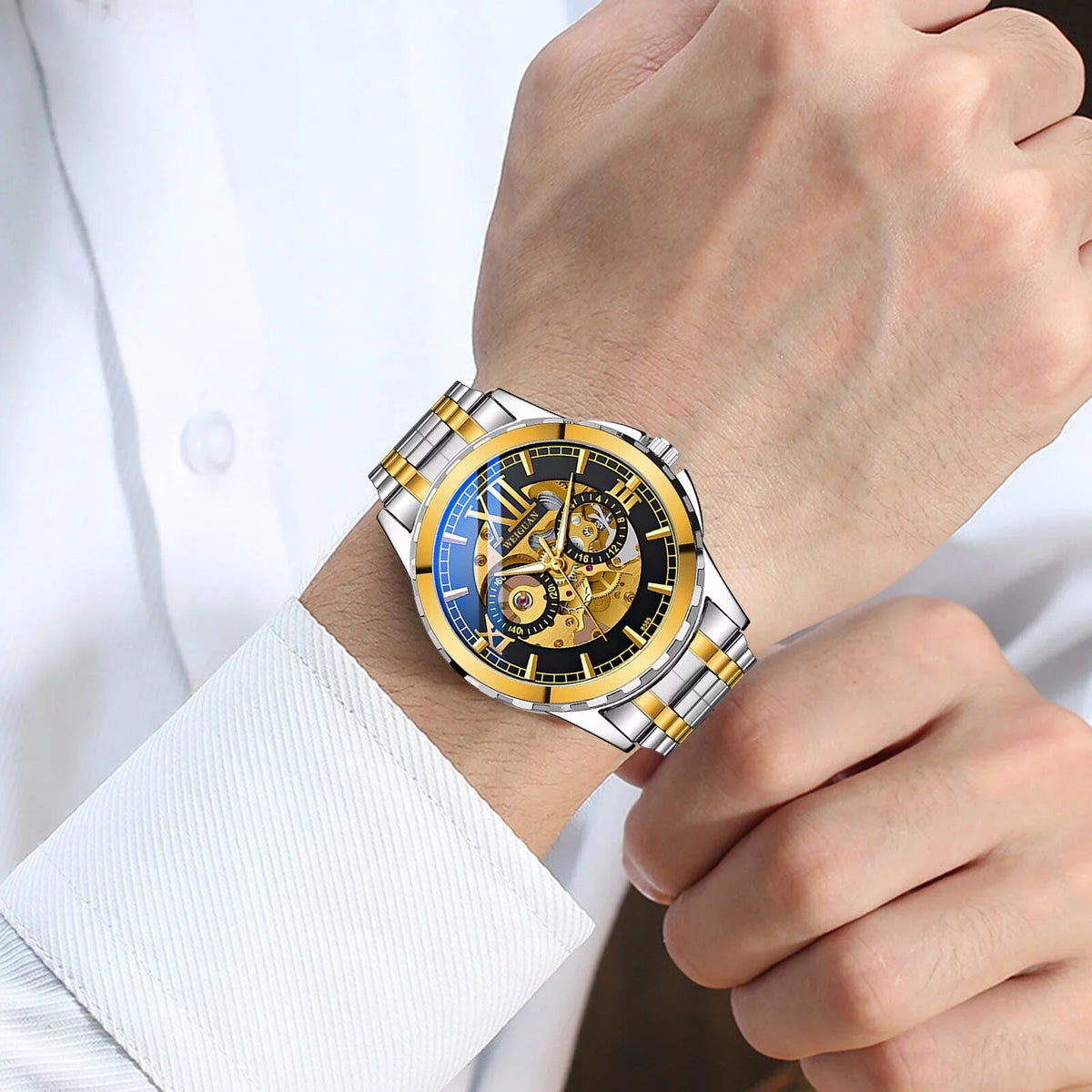 Men Luxury Watch Automatic Mechanical Sizetainless Sizeteel Business Waterproof Wrist