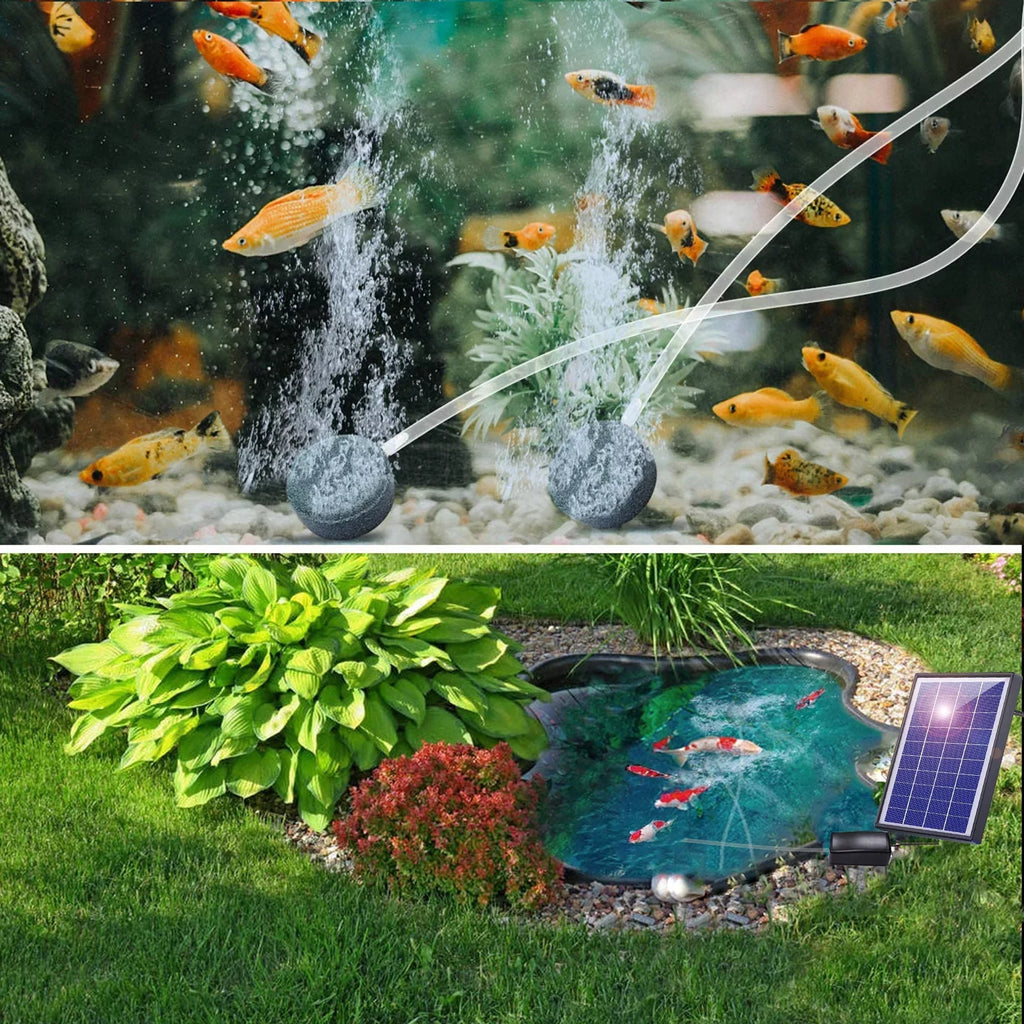 Oxygenation pump,6w Sizeolar Pump With 2 Bubble 2 Air Bubble Aerator Air Pump Sizeolar Pump Fish Pump Aerator With Pipe 2 Air Pool Pond Fish With Pipe 2 Dsfen Leeofty Huiop