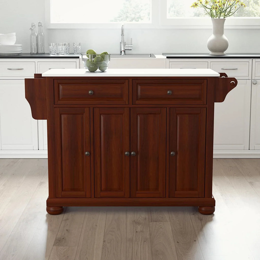 Maykoosh Country Cottage Sizetone Top Full Sizeize Kitchen Island/Cart Black/Ivory