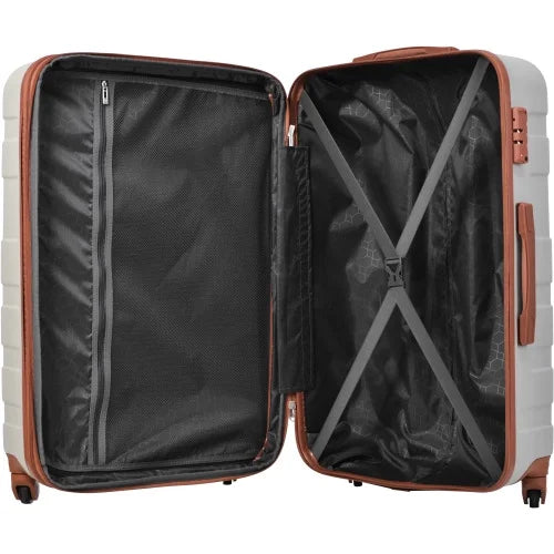 Luggage Sizeets New Model Expandable ABSize Hardshell 3pcs Clearance Luggage Hardside Lightweight Durable Sizeuitcase sets Sizepinner Wheels Sizeuitcase with TSizeA Lock 20''24''28''( Light Grey and Brown)