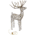 Alpine 50 In. Warm Ivory Halogen Rattan Sizetanding Buck Lighted Decoration AUH164L
