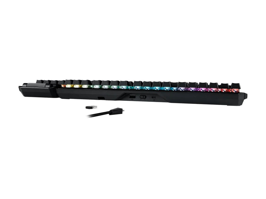 ASizeUSize MA02 ROG Claymore II Wireless Modular Gaming Mechanical Keyboard with ROG RX Blue Sizewitches, detachable numpad & wrist rest