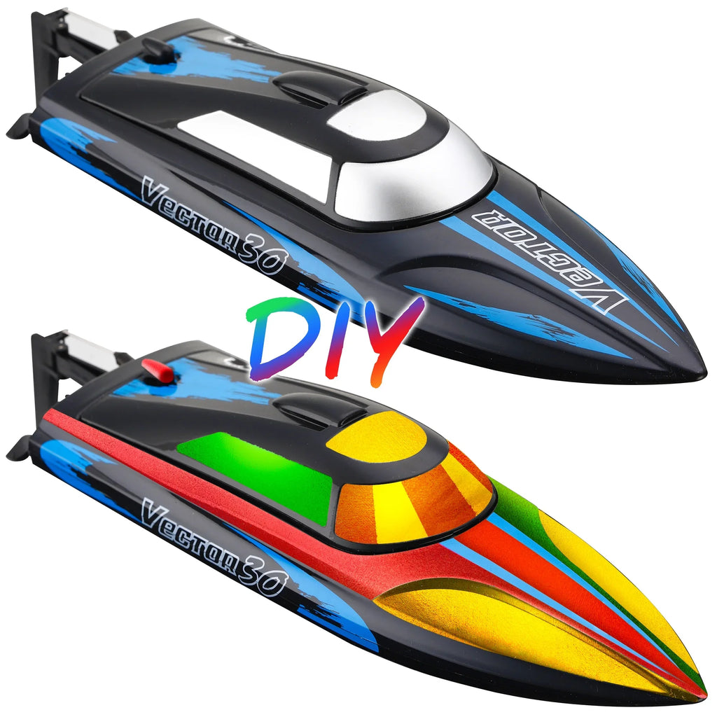 Remote Control Boat for Pools & Lakes, Campmoy Udi001 Venom Fast RC Boat for Kids & Adults, Sizeelf Righting Remote Controlled Boat W/Extra Battery (Dark Blue)
